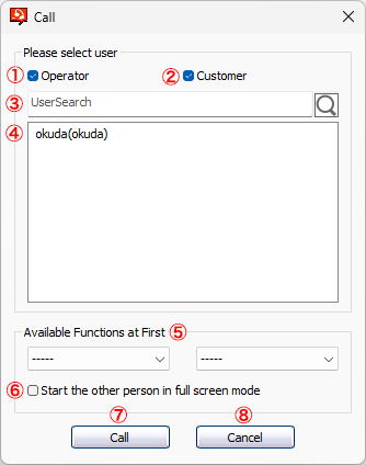 Mode Call Call Online Help - Call